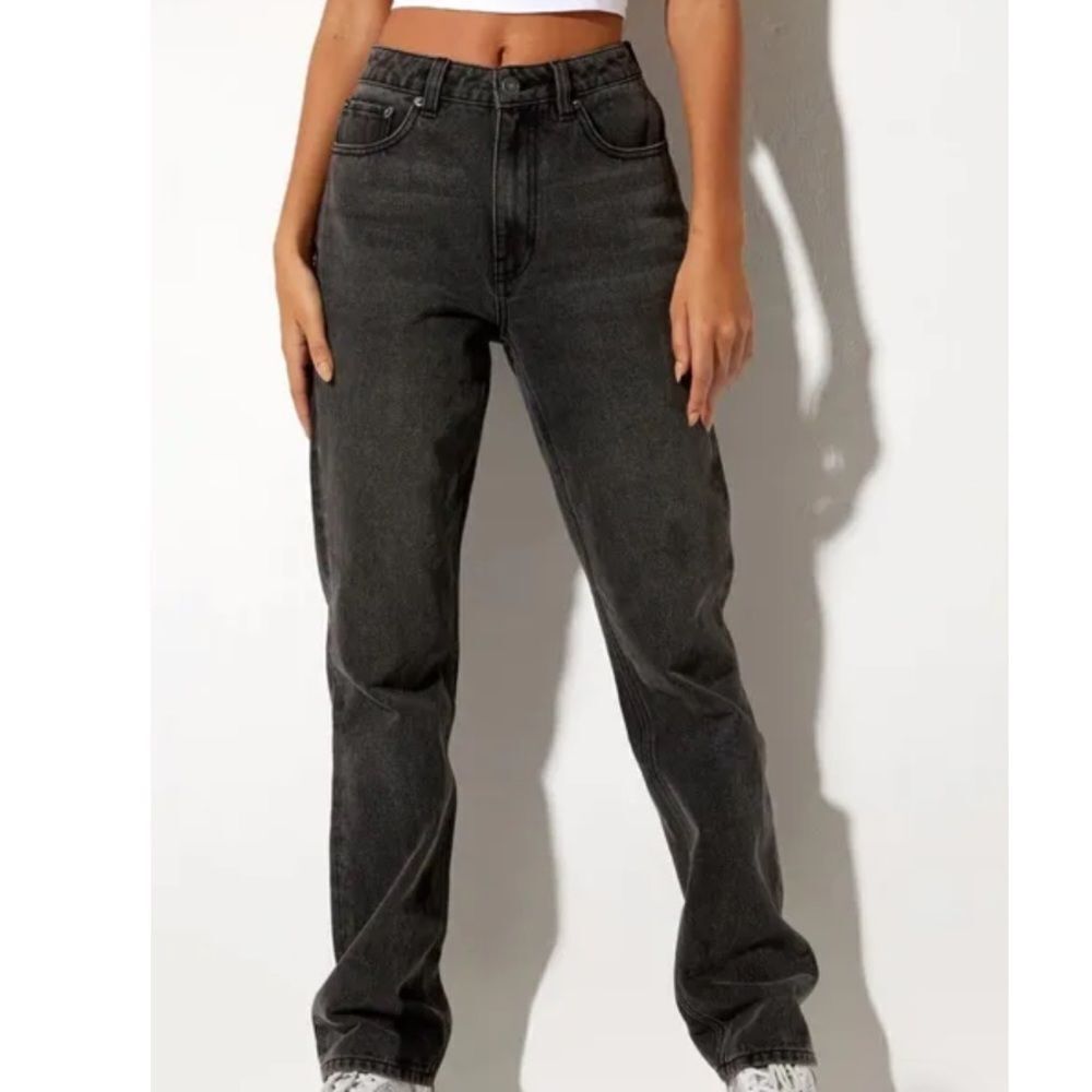 Motel Straight Leg Jeans Black Wash XS/33L NWT IN PACKAGING
